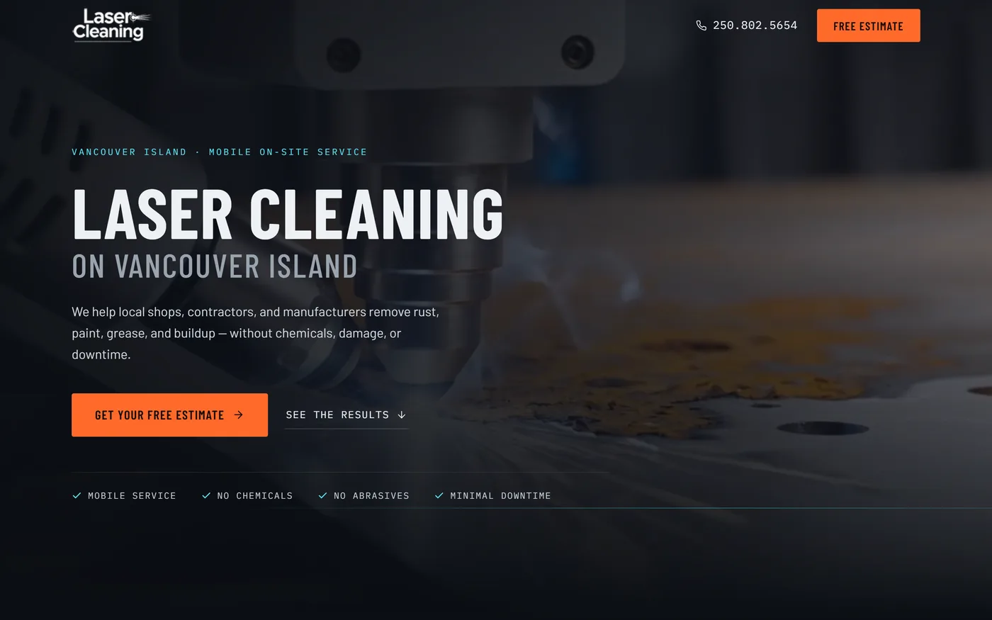 laser cleaning company website Vancouver Island